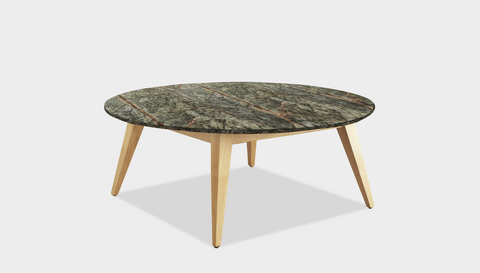 reddie-raw round coffee table 90dia x 35H *cm / Stone~Forest Green / Wood Teak~Oak Vinny Coffee Table Round