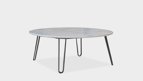 reddie-raw round coffee table 90dia x 35H *cm / Stone~White Veined Marble / Metal~Grey Willy Coffee Table Round