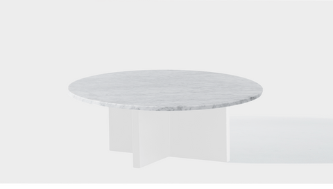 reddie-raw round coffee table 90dia x 35H *cm / Stone~White Veined Marble / Metal~White Bob Coffee Table Round