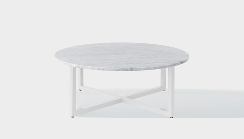 reddie-raw round coffee table 90dia x 35H *cm / Stone~White Veined Marble / Metal~White Suzy Coffee Table Round