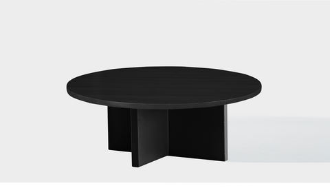reddie-raw round coffee table 90dia x 35H *cm / Wood Teak~Black / Metal~Black Bob Coffee Table Round