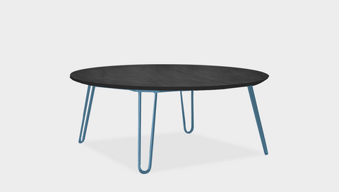 reddie-raw round coffee table 90dia x 35H *cm / Wood Teak~Black / Metal~Blue Willy Coffee Table Round