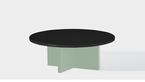 reddie-raw round coffee table 90dia x 35H *cm / Wood Teak~Black / Metal~Mint Bob Coffee Table Round