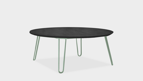 reddie-raw round coffee table 90dia x 35H *cm / Wood Teak~Black / Metal~Mint Willy Coffee Table Round