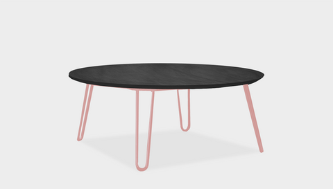 reddie-raw round coffee table 90dia x 35H *cm / Wood Teak~Black / Metal~Pink Willy Coffee Table Round