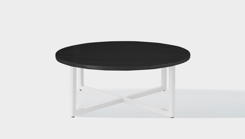 reddie-raw round coffee table 90dia x 35H *cm / Wood Teak~Black / Metal~White Suzy Coffee Table Round