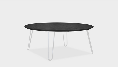 reddie-raw round coffee table 90dia x 35H *cm / Wood Teak~Black / Metal~White Willy Coffee Table Round