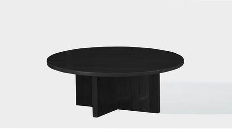 reddie-raw round coffee table 90dia x 35H *cm / Wood Teak~Black / Wood Teak~Black Bob Coffee Table Round