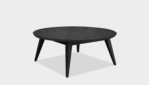 reddie-raw round coffee table 90dia x 35H *cm / Wood Teak~Black / Wood Teak~Black Vinny Coffee Table Round