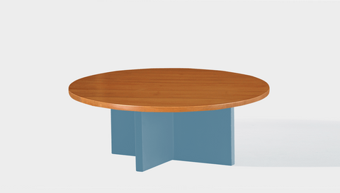 reddie-raw round coffee table 90dia x 35H *cm / Wood Teak~Natural / Metal~Blue Bob Coffee Table Round