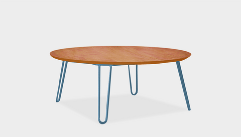 reddie-raw round coffee table 90dia x 35H *cm / Wood Teak~Natural / Metal~Blue Willy Coffee Table Round