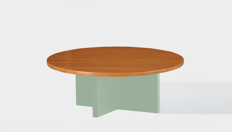 reddie-raw round coffee table 90dia x 35H *cm / Wood Teak~Natural / Metal~Mint Bob Coffee Table Round