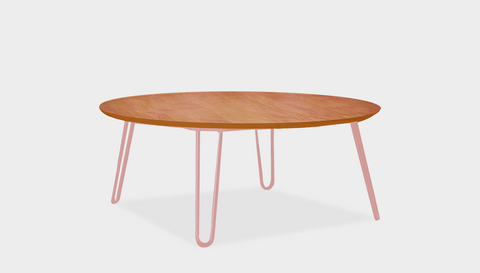 reddie-raw round coffee table 90dia x 35H *cm / Wood Teak~Natural / Metal~Pink Willy Coffee Table Round