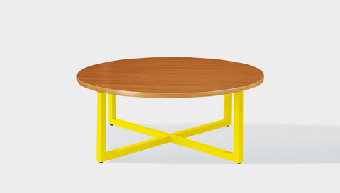 reddie-raw round coffee table 90dia x 35H *cm / Wood Teak~Natural / Metal~Yellow Suzy Coffee Table Round