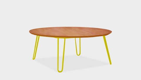 reddie-raw round coffee table 90dia x 35H *cm / Wood Teak~Natural / Metal~Yellow Willy Coffee Table Round