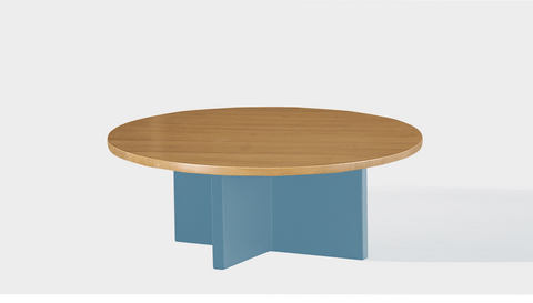 reddie-raw round coffee table 90dia x 35H *cm / Wood Teak~Oak / Metal~Blue Bob Coffee Table Round