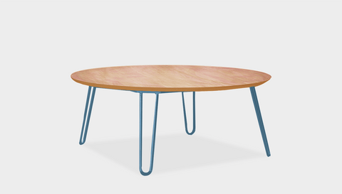 reddie-raw round coffee table 90dia x 35H *cm / Wood Teak~Oak / Metal~Blue Willy Coffee Table Round