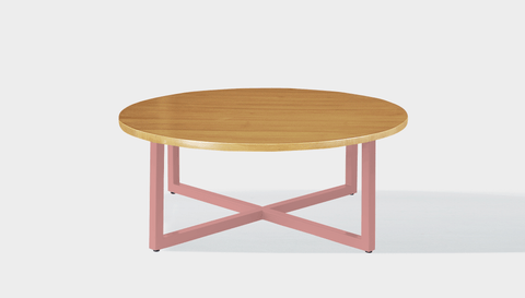 reddie-raw round coffee table 90dia x 35H *cm / Wood Teak~Oak / Metal~Pink Suzy Coffee Table Round
