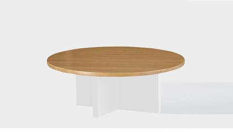 reddie-raw round coffee table 90dia x 35H *cm / Wood Teak~Oak / Metal~White Bob Coffee Table Round