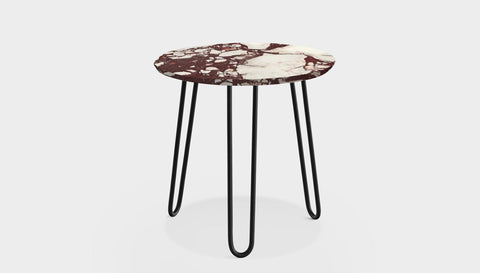 reddie-raw round side table 35dia x 45H *cm / Stone~Calacatta Viola / Metal~Black Willy Side Table Round