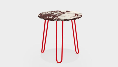 reddie-raw round side table 35dia x 45H *cm / Stone~Calacatta Viola / Metal~Red Willy Side Table Round