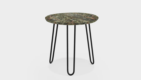 reddie-raw round side table 35dia x 45H *cm / Stone~Forest Green / Metal~Black Willy Side Table Round
