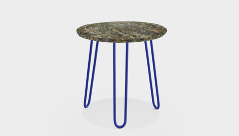 reddie-raw round side table 35dia x 45H *cm / Stone~Forest Green / Metal~Navy Willy Side Table Round