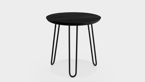 reddie-raw round side table 35dia x 45H *cm / Wood Teak~Black / Metal~Black Willy Side Table Round
