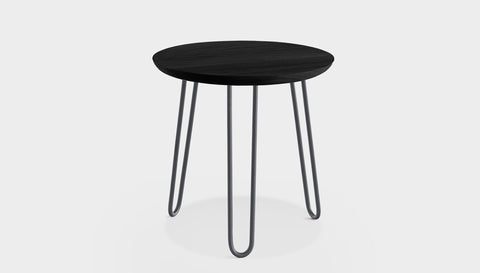 reddie-raw round side table 35dia x 45H *cm / Wood Teak~Black / Metal~Grey Willy Side Table Round