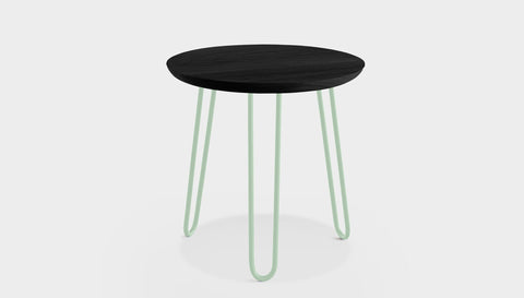 reddie-raw round side table 35dia x 45H *cm / Wood Teak~Black / Metal~Mint Willy Side Table Round