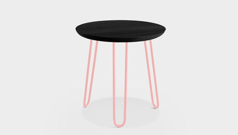 reddie-raw round side table 35dia x 45H *cm / Wood Teak~Black / Metal~Pink Willy Side Table Round