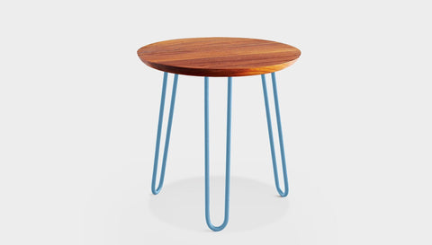 reddie-raw round side table 35dia x 45H *cm / Wood Teak~Natural / Metal~Blue Willy Side Table Round