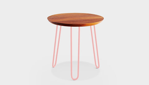 reddie-raw round side table 35dia x 45H *cm / Wood Teak~Natural / Metal~Pink Willy Side Table Round