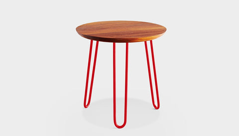 reddie-raw round side table 35dia x 45H *cm / Wood Teak~Natural / Metal~Red Willy Side Table Round