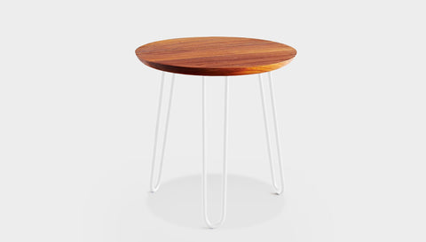 reddie-raw round side table 35dia x 45H *cm / Wood Teak~Natural / Metal~White Willy Side Table Round