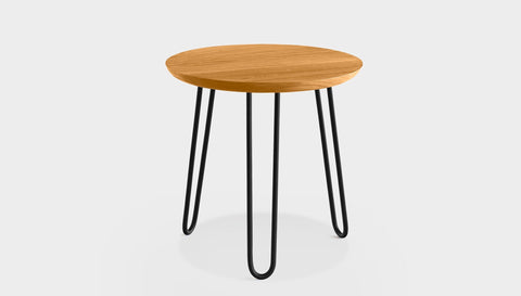 reddie-raw round side table 35dia x 45H *cm / Wood Teak~Oak / Metal~Black Willy Side Table Round