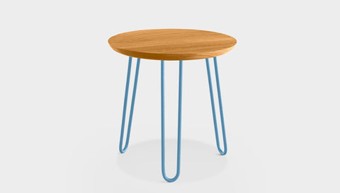 reddie-raw round side table 35dia x 45H *cm / Wood Teak~Oak / Metal~Blue Willy Side Table Round