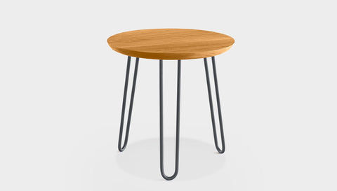 reddie-raw round side table 35dia x 45H *cm / Wood Teak~Oak / Metal~Grey Willy Side Table Round