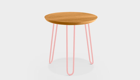 reddie-raw round side table 35dia x 45H *cm / Wood Teak~Oak / Metal~Pink Willy Side Table Round