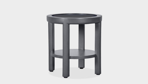 reddie-raw round side table 45 dia x 45 H (*cm) / No Stone / Lacquer~Grey Rita Side Table