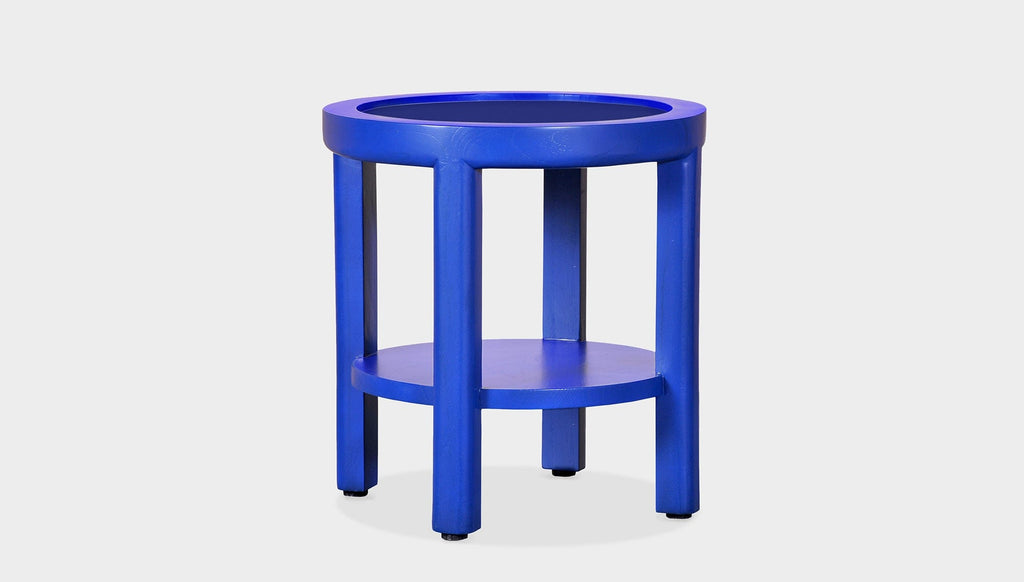 reddie-raw round side table 45 dia x 45 H (*cm) / No Stone / Lacquer~Navy Rita Side Table