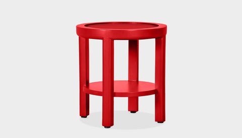 reddie-raw round side table 45 dia x 45 H (*cm) / No Stone / Lacquer~Red Rita Side Table
