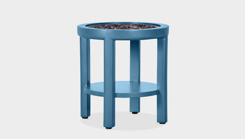 reddie-raw round side table 45 dia x 45 H (*cm) / Stone~Black Veined Marble / Lacquer~Blue Rita Side Table