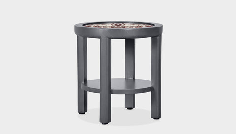 reddie-raw round side table 45 dia x 45 H (*cm) / Stone~Calacatta Viola / Lacquer~Grey Rita Side Table