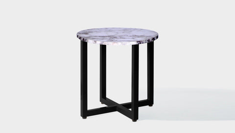 reddie-raw round side table 45dia x 45H *cm / Stone~Calacatta Viola / Metal~Black Suzy Side Table Round