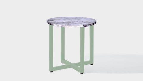 reddie-raw round side table 45dia x 45H *cm / Stone~Calacatta Viola / Metal~Mint Suzy Side Table Round