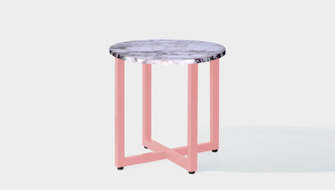reddie-raw round side table 45dia x 45H *cm / Stone~Calacatta Viola / Metal~Pink Suzy Side Table Round