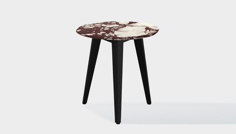 reddie-raw round side table 45dia x 45H *cm / Stone~Calacatta Viola / Wood Teak~Black Vinny Side Table Round