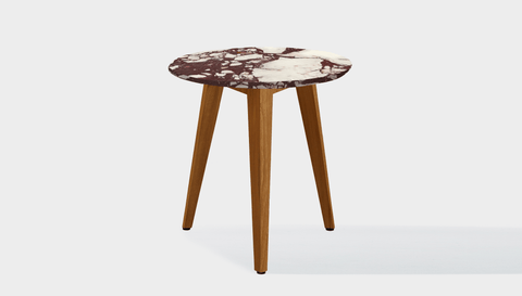 reddie-raw round side table 45dia x 45H *cm / Stone~Calacatta Viola / Wood Teak~Natural Vinny Side Table Round