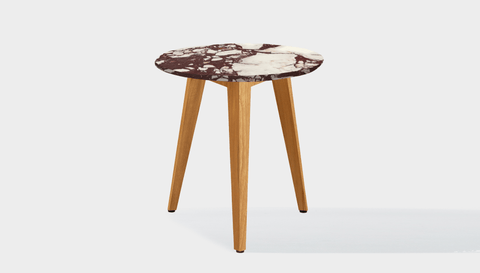 reddie-raw round side table 45dia x 45H *cm / Stone~Calacatta Viola / Wood Teak~Oak Vinny Side Table Round